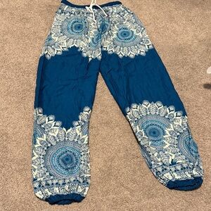 Blue Mandala Print Pants